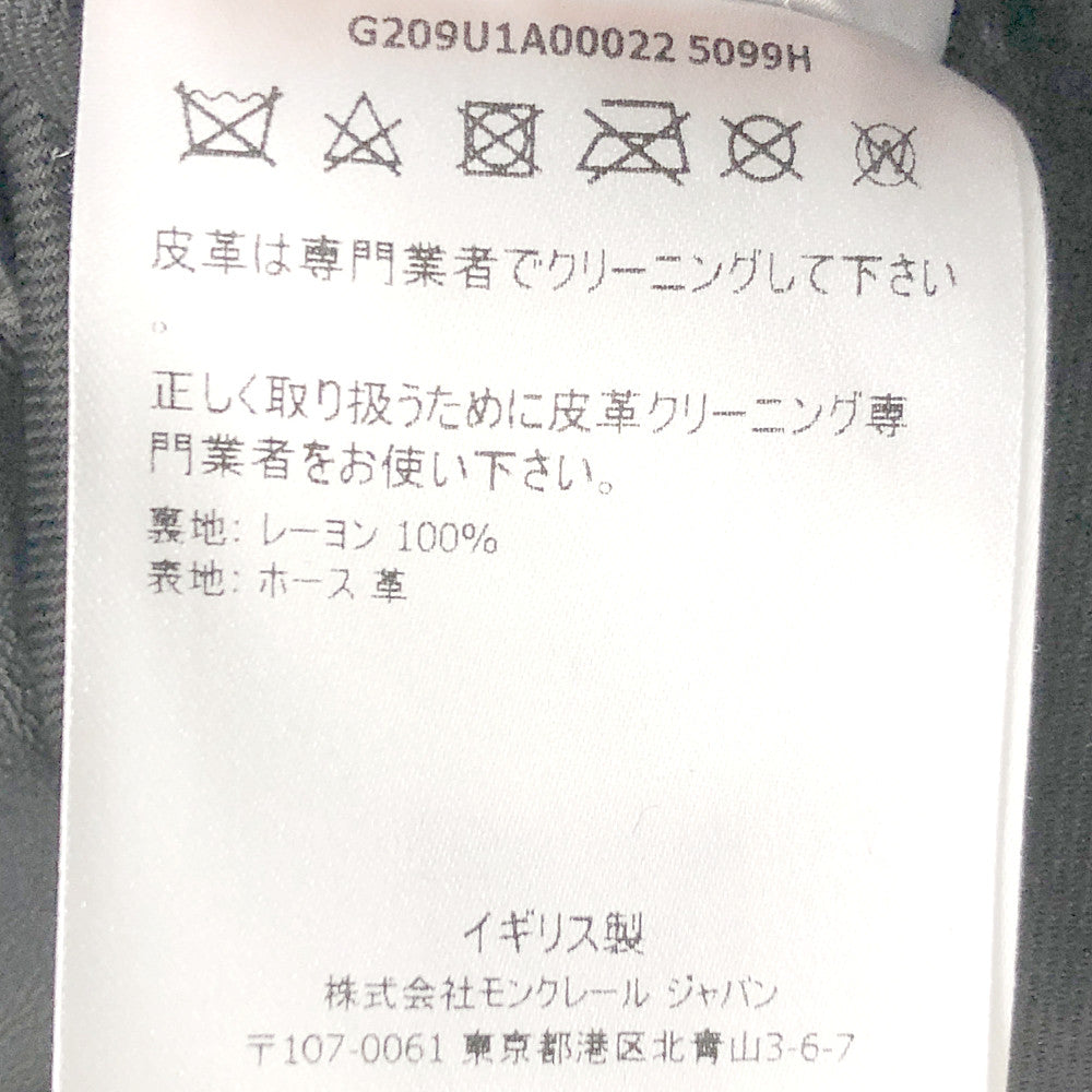 MONCLER モンクレール 国内正規品 7 ジーニアス フラグメント FRAGMENT ルイスレザー Lewis Leathers DWAYNE ドゥエイン サイクロン ホースハイド ダブル ライダース ジャケット ブラック系 42【中古】