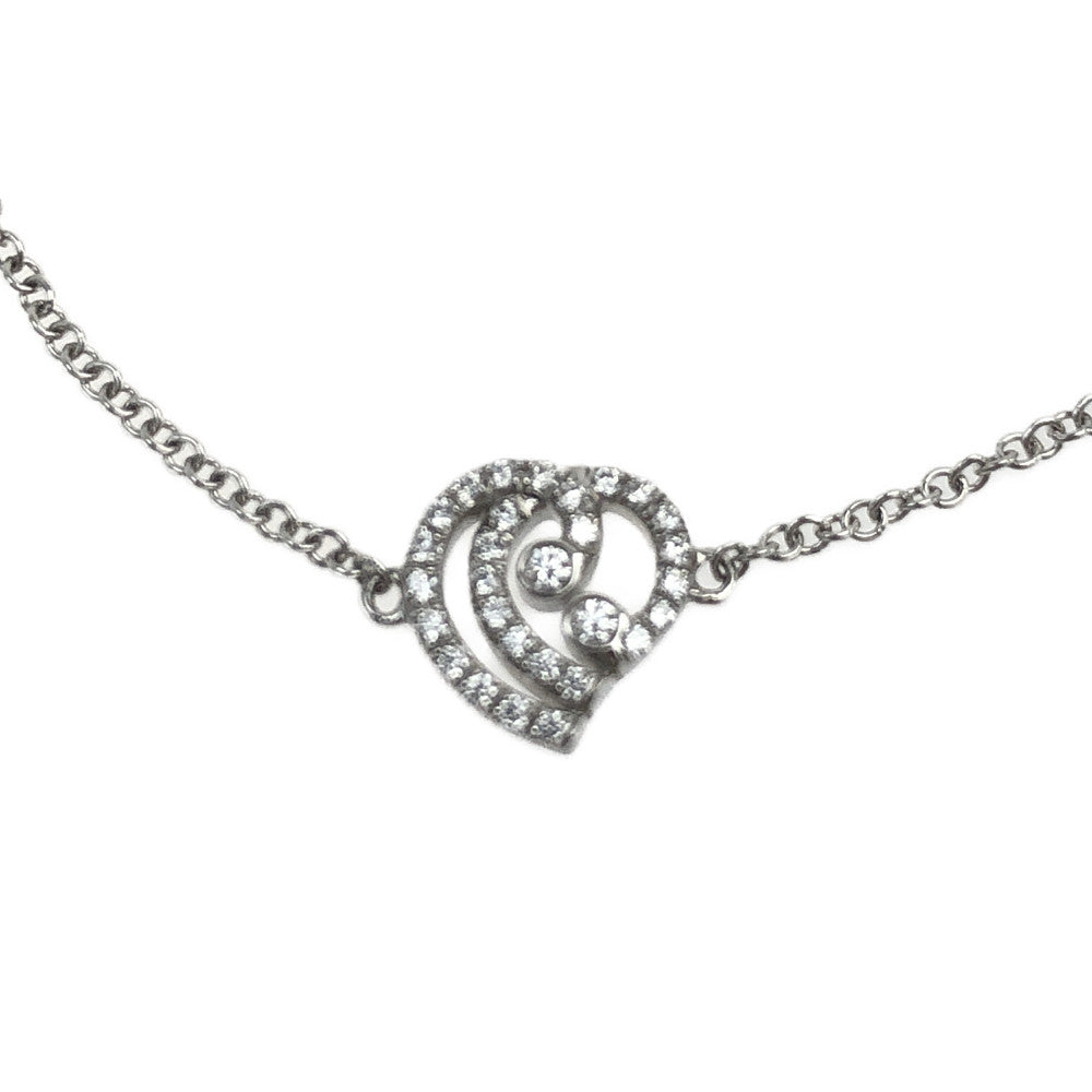 TIFFANY&Co. ティファニー エンチャント ハート ダイヤモンド PT950 シルバー系【美品】【中古】