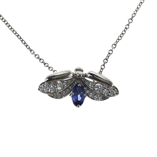 TIFFANY&Co. ティファニー ペーパーフラワー タンザナイト ファイヤーフライ ダイヤモンド Pt950 シルバー系【美品】【中古】