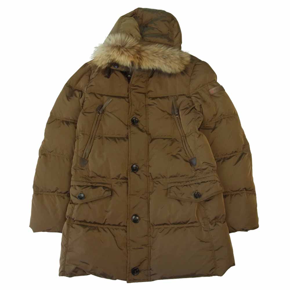 ピューテリー 47233404 国内正規品 ラクーン ファー ダウン コート カーキ系 48【中古】