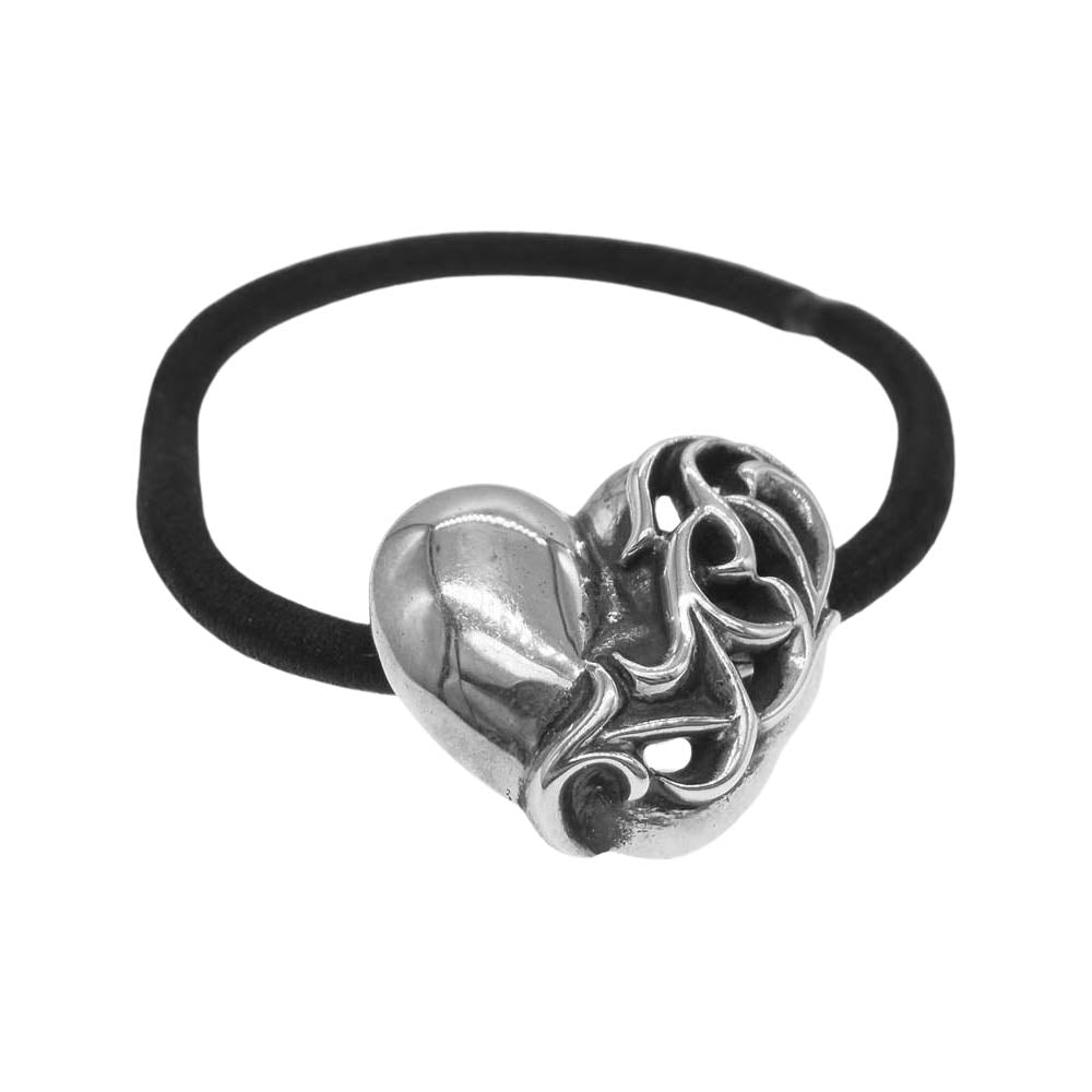 CHROME HEARTS クロムハーツ（原本無） ハートボタン コンチョ ヘアゴム  シルバー系【中古】