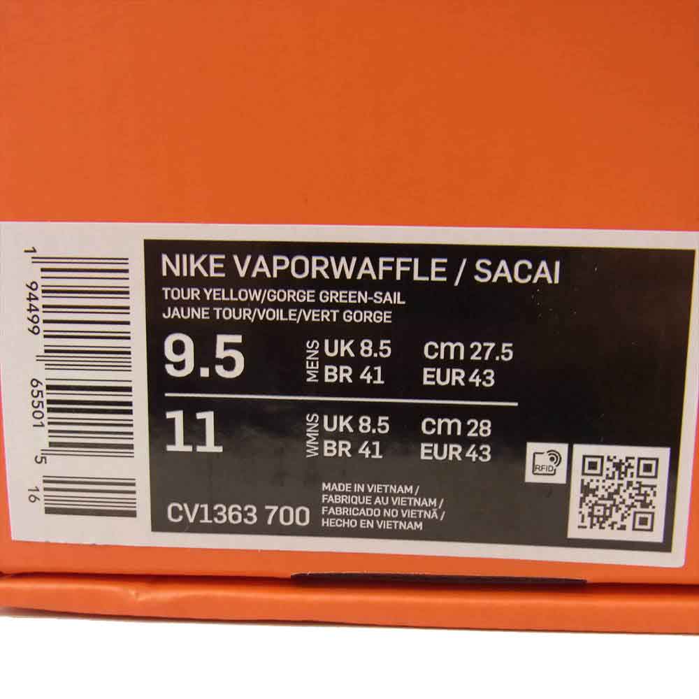 NIKE ナイキ CV1363-700 x sacai VAPOR WAFFLE サカイ ヴェイパーワッフル スニーカー グリーン系 27.5cm【極上美品】【中古】