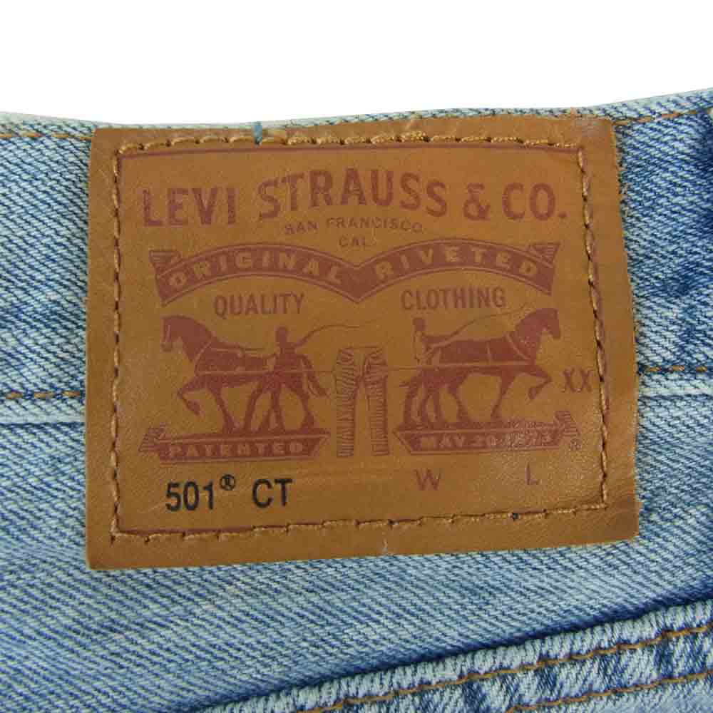 Levi's リーバイス x BEAMS 別注 40周年記念モデル 501CT ペイント&ダメージ加工 セルビッチデニムパンツ インディゴブルー系 26【中古】