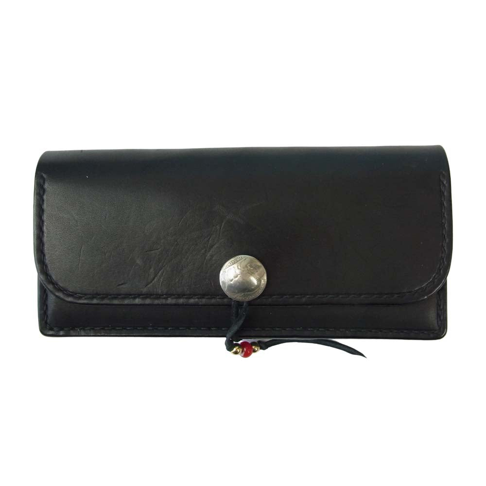 タディアンドキング コンチョ ビーズ カスタム レザー ウォレット ブラック系【中古】