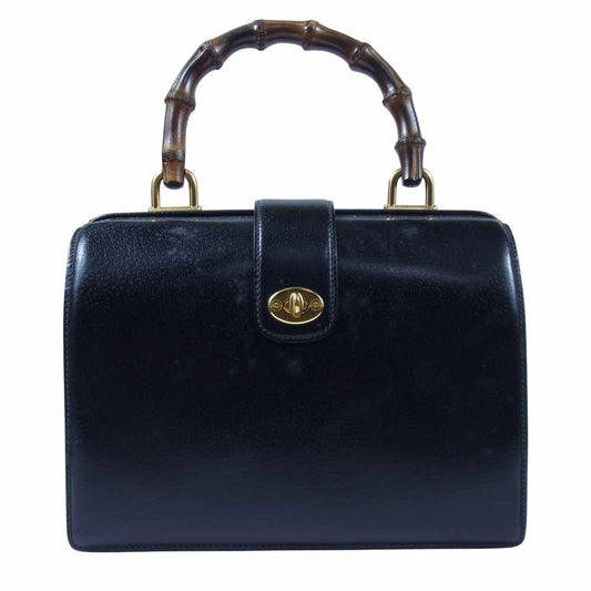 GUCCI グッチ オールド バンブー ダレスバッグ ハンド バッグ イタリア製 ブラック系【中古】