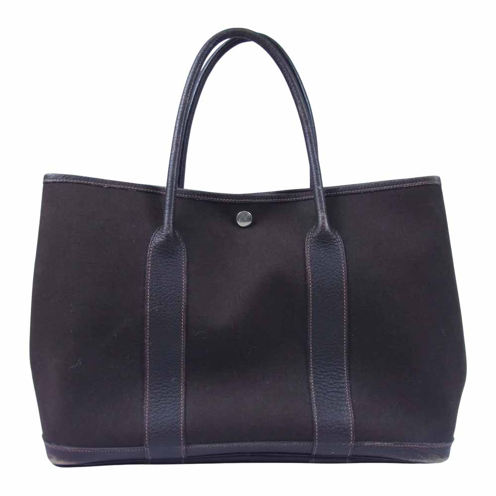 HERMES エルメス ガーデンパーティPM □H刻印 トート バッグ ダークブラウン系【中古】