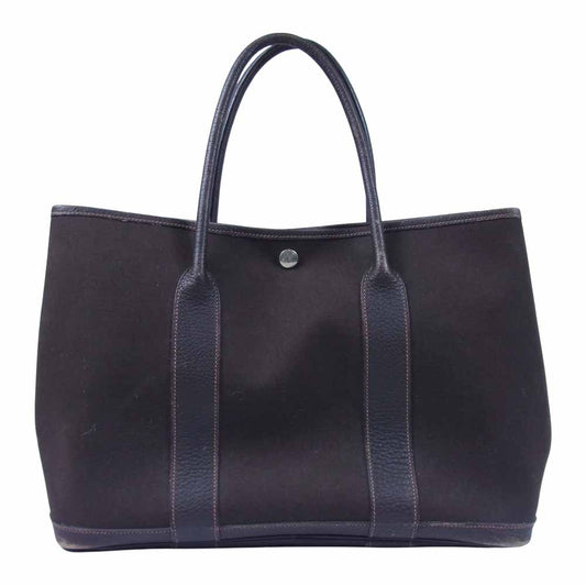 HERMES エルメス ガーデンパーティPM □H刻印 トート バッグ ダークブラウン系【中古】