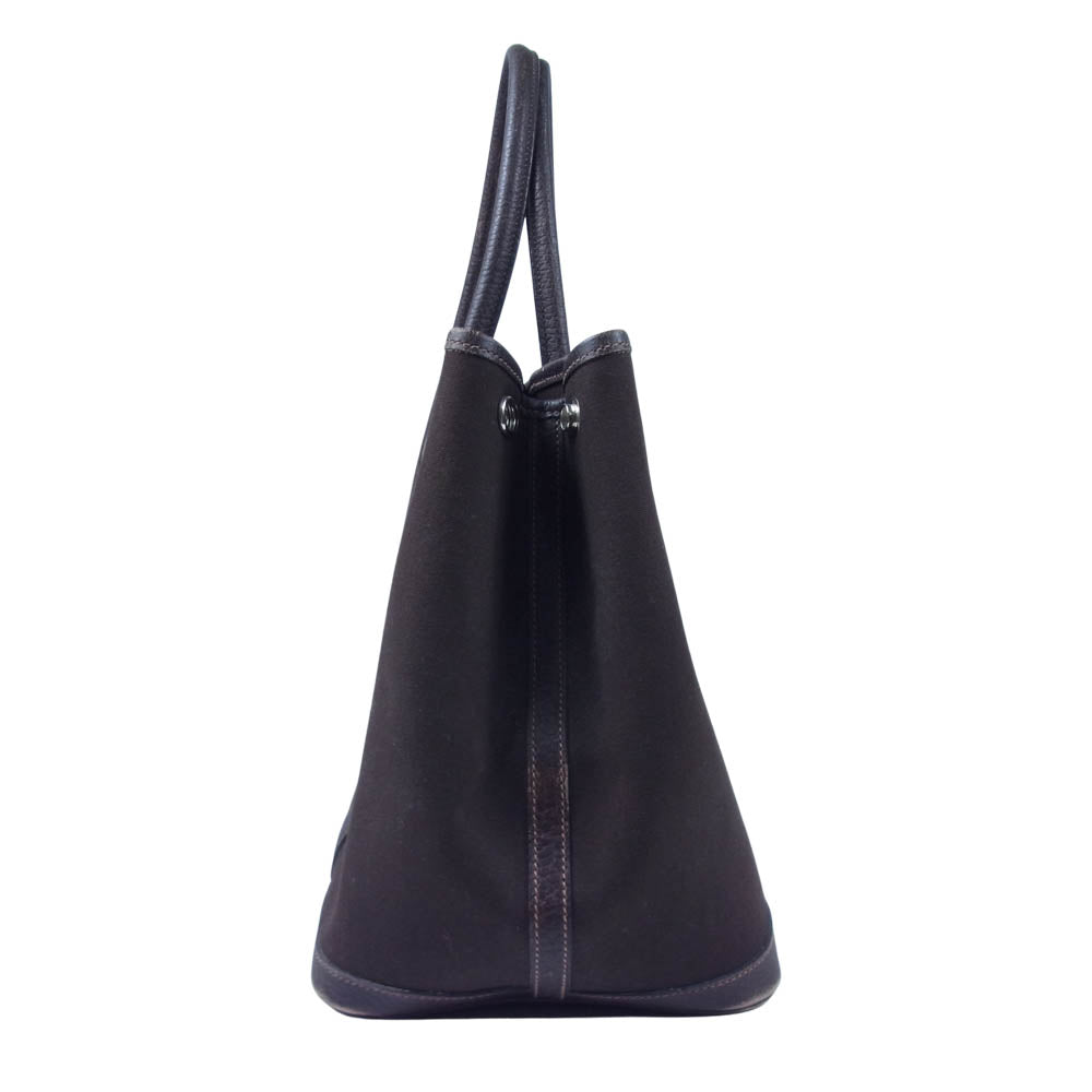 HERMES エルメス ガーデンパーティPM □H刻印 トート バッグ ダークブラウン系【中古】