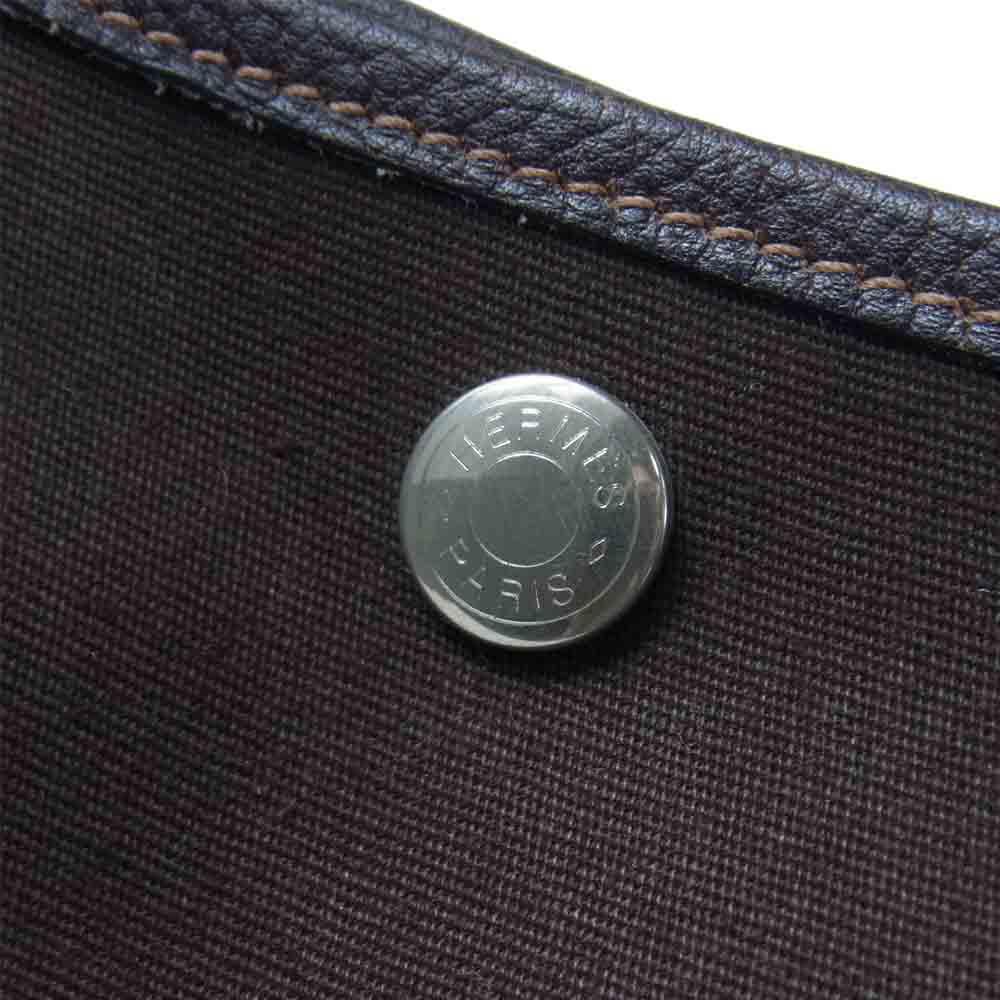 HERMES エルメス ガーデンパーティPM □H刻印 トート バッグ ダークブラウン系【中古】