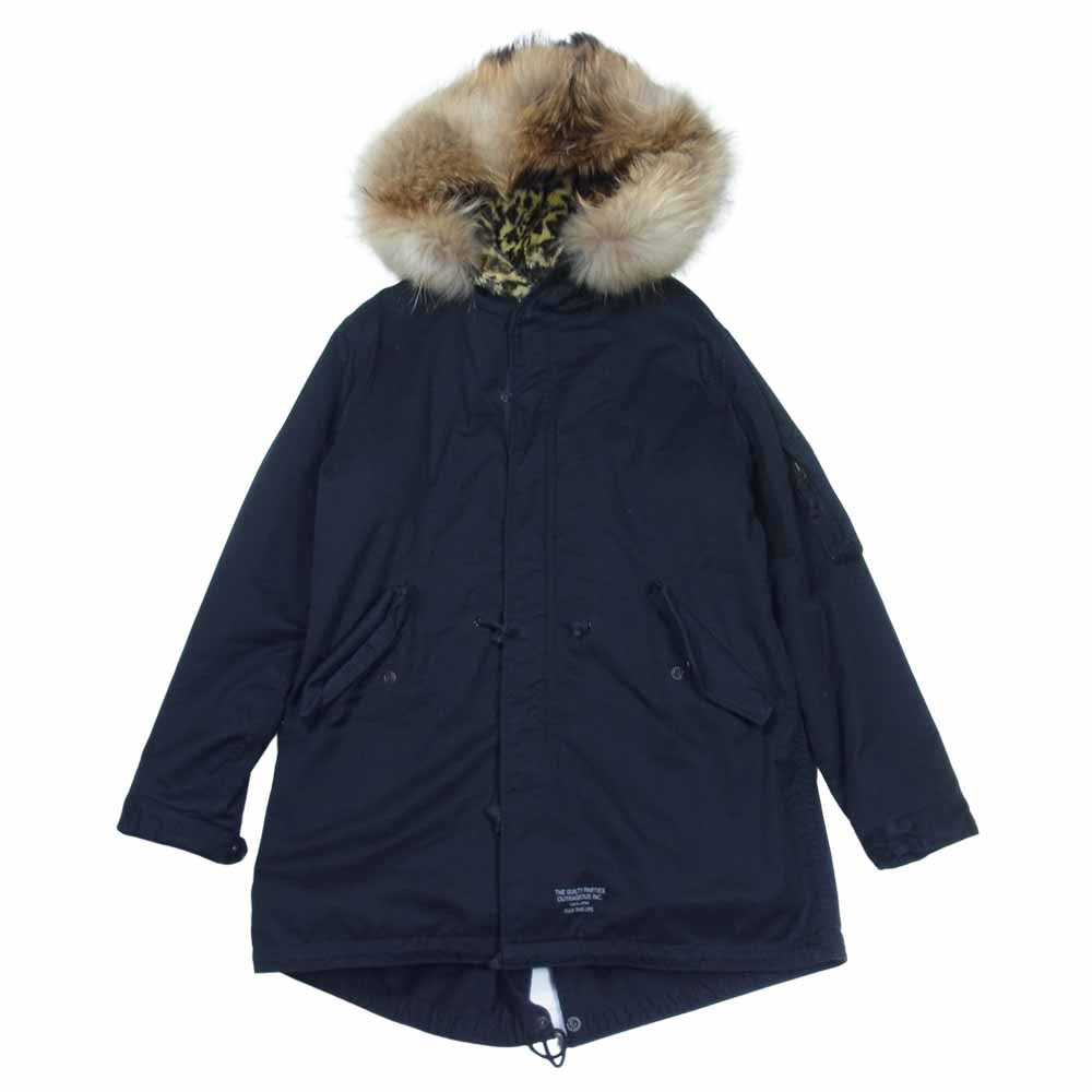 WACKO MARIA ワコマリア 14AW 14AW-MOD-06 バックプリント レオパードライナー モッズ ミリタリー コート ダークネイビー系 S【中古】
