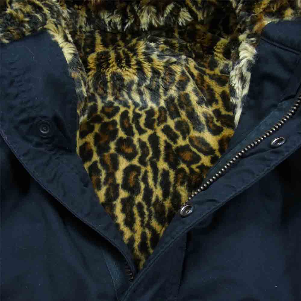 WACKO MARIA ワコマリア 14AW 14AW-MOD-06 バックプリント レオパードライナー モッズ ミリタリー コート ダークネイビー系 S【中古】