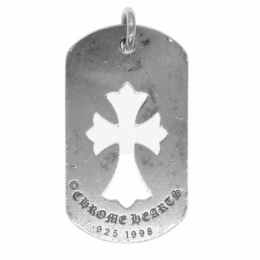 CHROME HEARTS クロムハーツ（原本無） D TAG LRG CO CRS カットアウトクロス ドッグタグ ラージ シルバー系【中古】