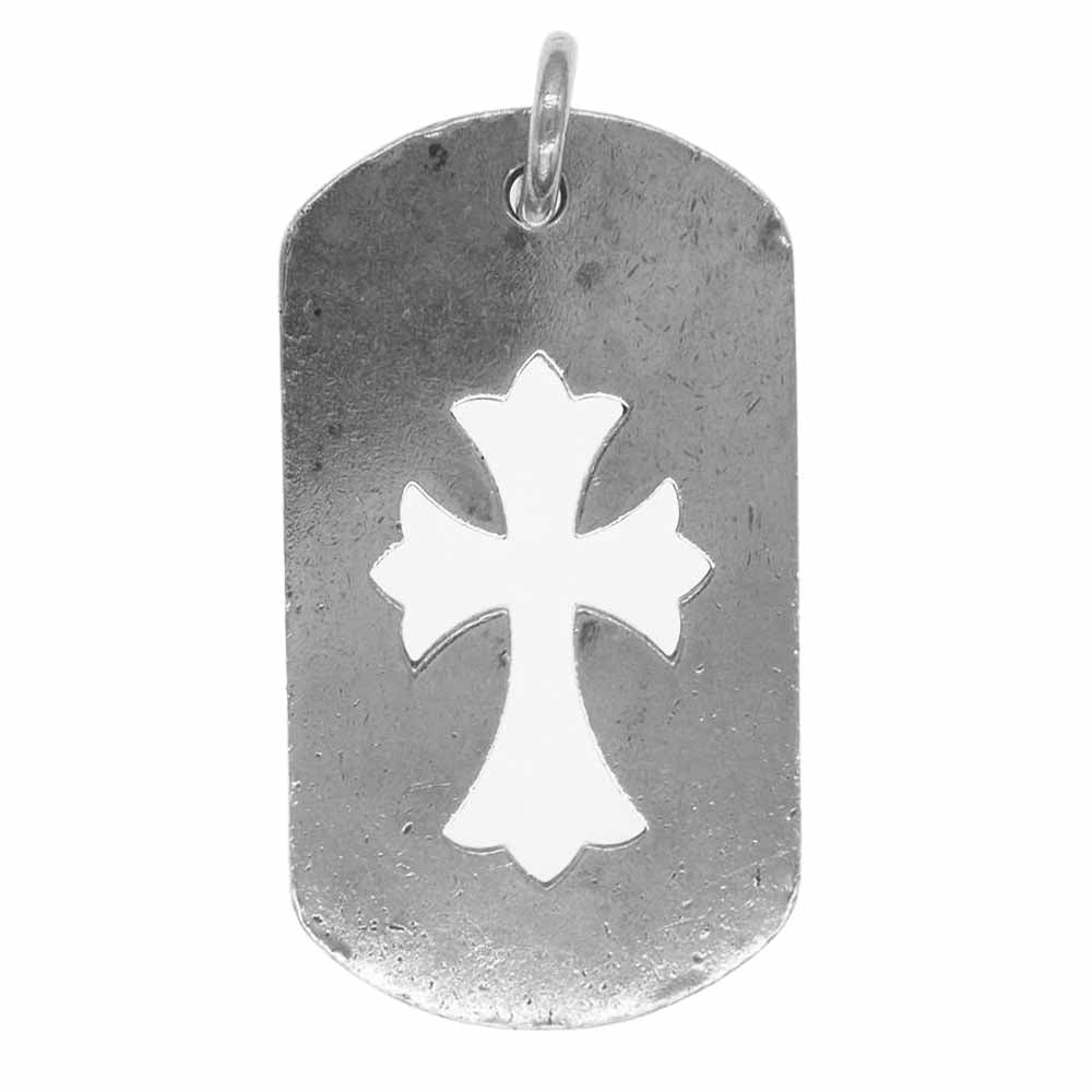 CHROME HEARTS クロムハーツ（原本無） D TAG LRG CO CRS カットアウトクロス ドッグタグ ラージ シルバー系【中古】