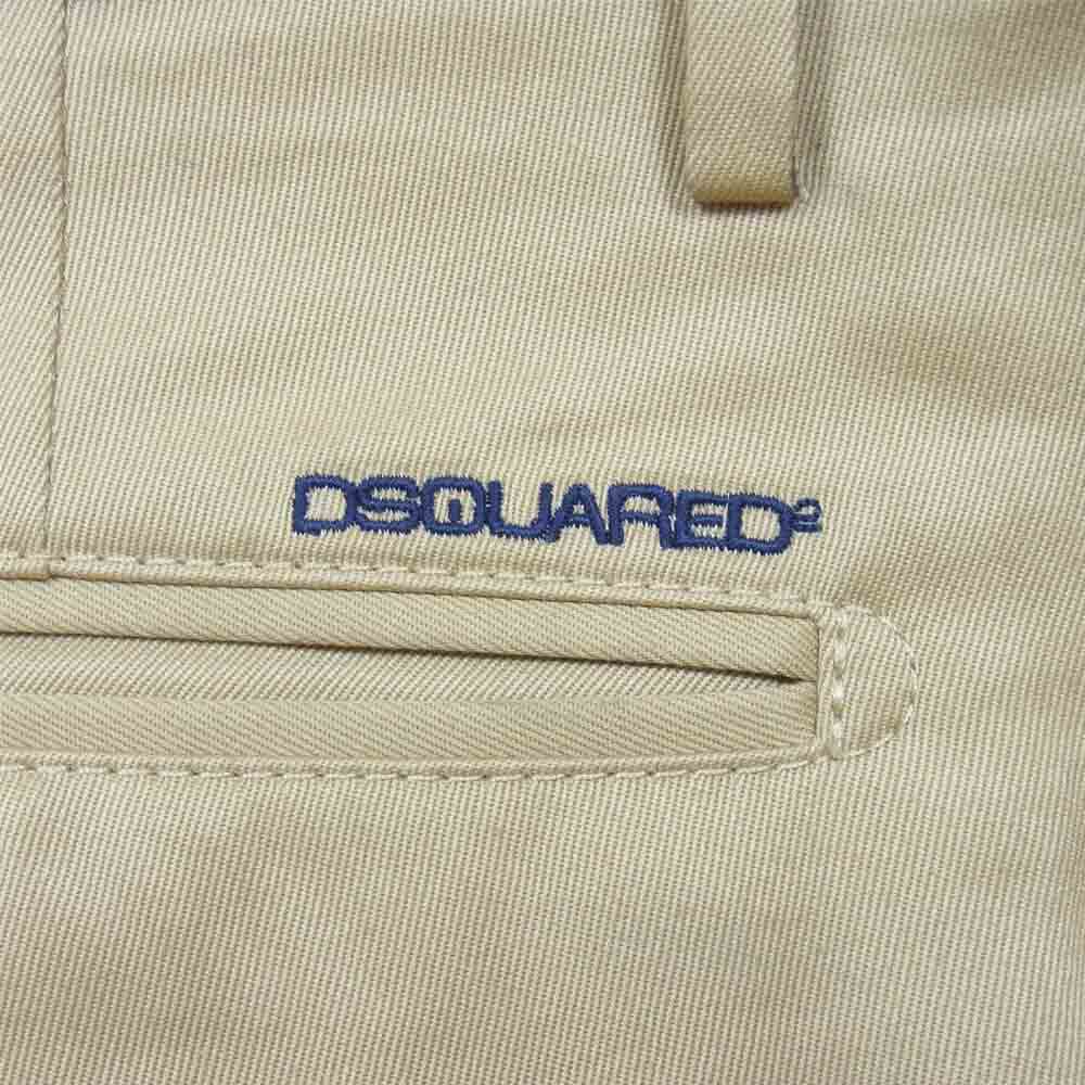 DSQUARED2 ディースクエアード S74KA0463 ウエスト切替 チノ トラウザー タック パンツ ベージュ系 46【中古】