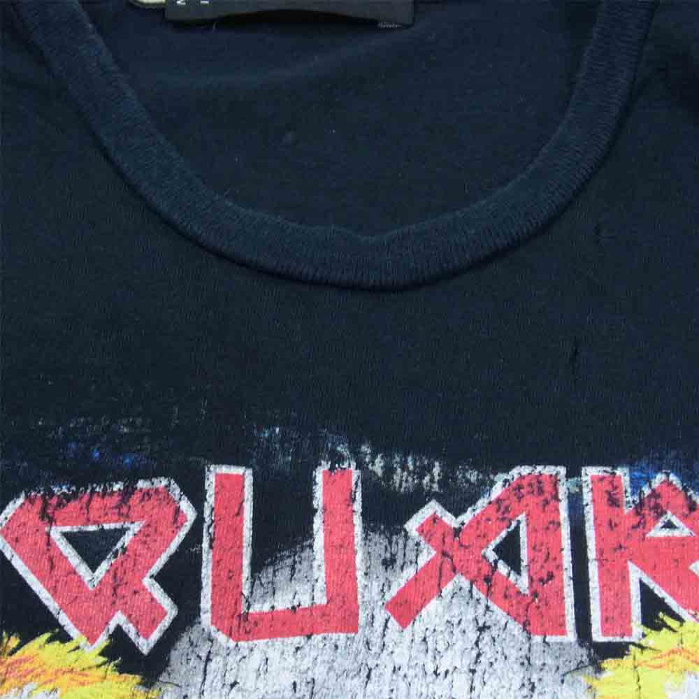 DSQUARED2 ディースクエアード S71GD0043 ペイント ダメージ加工 プリント ロック Tシャツ ダークネイビー系 XS【中古】