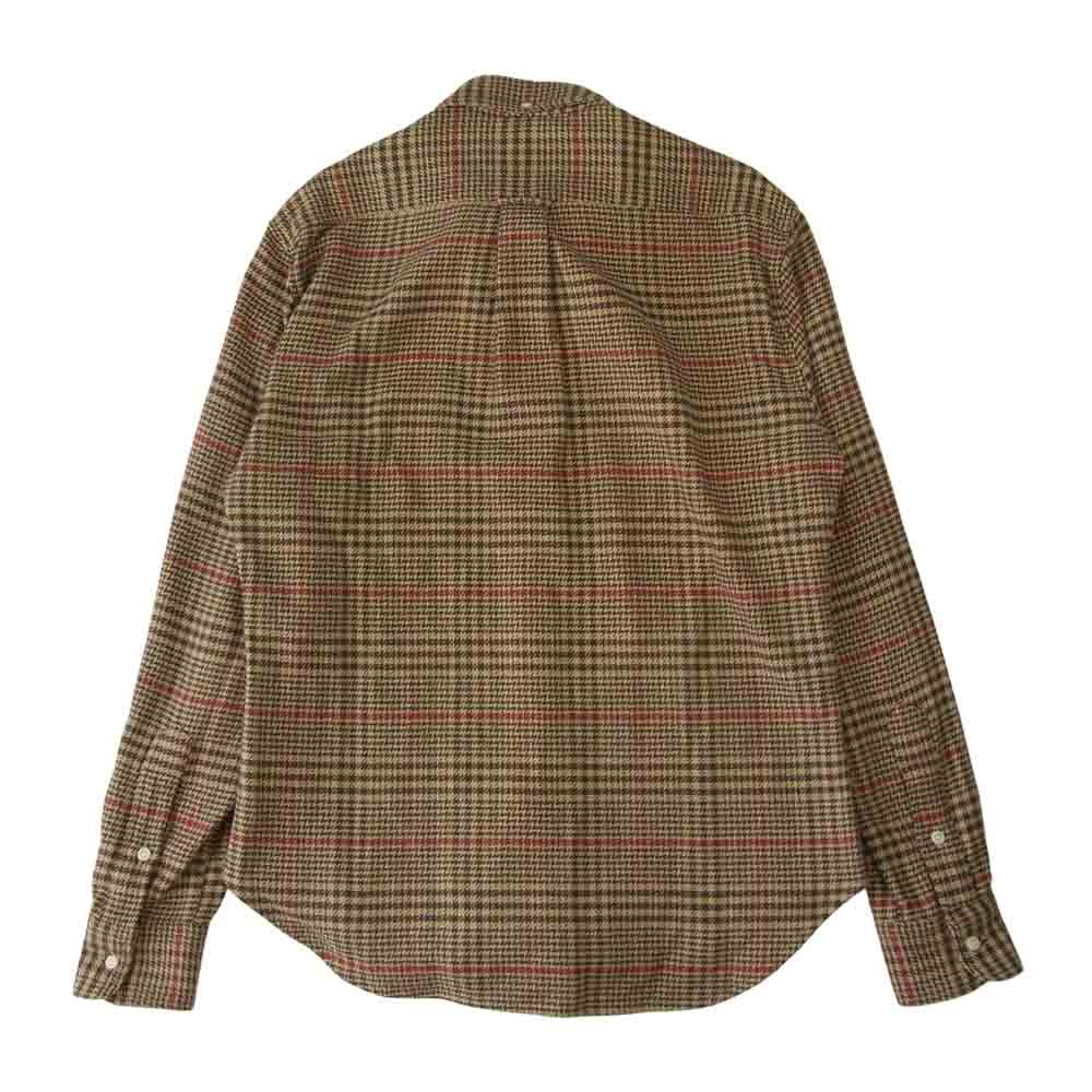 ギットマンブラザーズ VINTAGE FIT ハウンドトゥース ボタンダウン フランネル シャツ ブラウン系 15【美品】【中古】