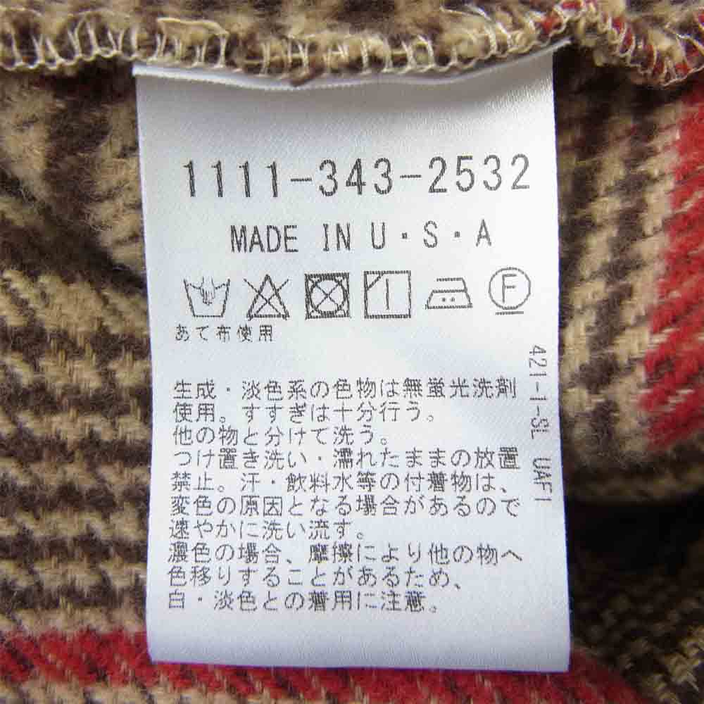 ギットマンブラザーズ VINTAGE FIT ハウンドトゥース ボタンダウン フランネル シャツ ブラウン系 15【美品】【中古】