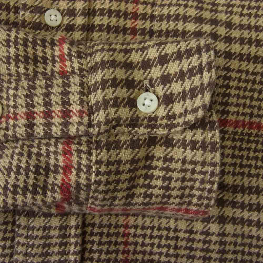 ギットマンブラザーズ VINTAGE FIT ハウンドトゥース ボタンダウン フランネル シャツ ブラウン系 15【美品】【中古】