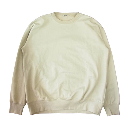 AURALEE オーラリー 21AW A21AP02OU ORGANIC COTTON COMPACT GRADATION DYED SWEAT P/O オーガニック コットン グラデーション クルーネック スウェット シャツ オフホワイト系 3【美品】【中古】