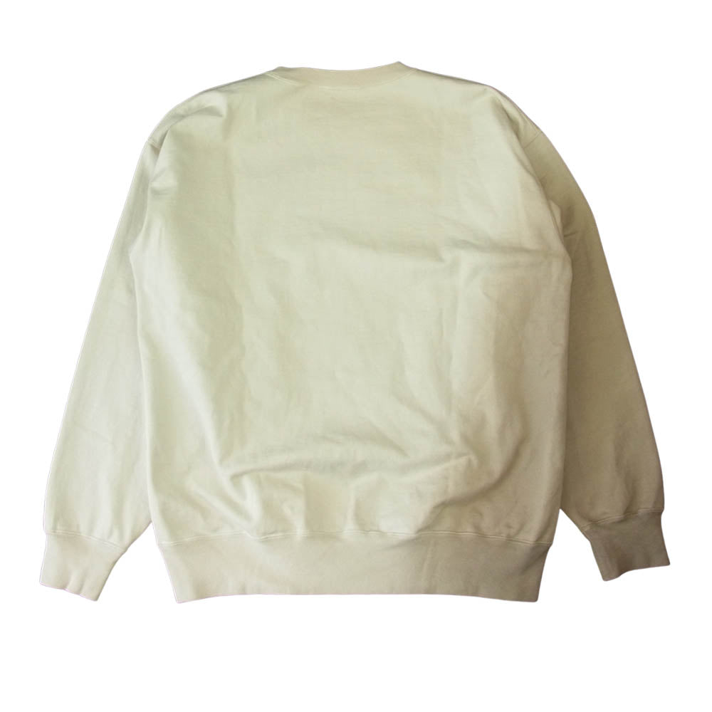 AURALEE オーラリー 21AW A21AP02OU ORGANIC COTTON COMPACT GRADATION DYED SWEAT P/O オーガニック コットン グラデーション クルーネック スウェット シャツ オフホワイト系 3【美品】【中古】