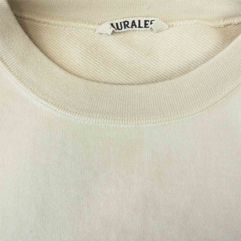 AURALEE オーラリー 21AW A21AP02OU ORGANIC COTTON COMPACT GRADATION DYED SWEAT P/O オーガニック コットン グラデーション クルーネック スウェット シャツ オフホワイト系 3【美品】【中古】