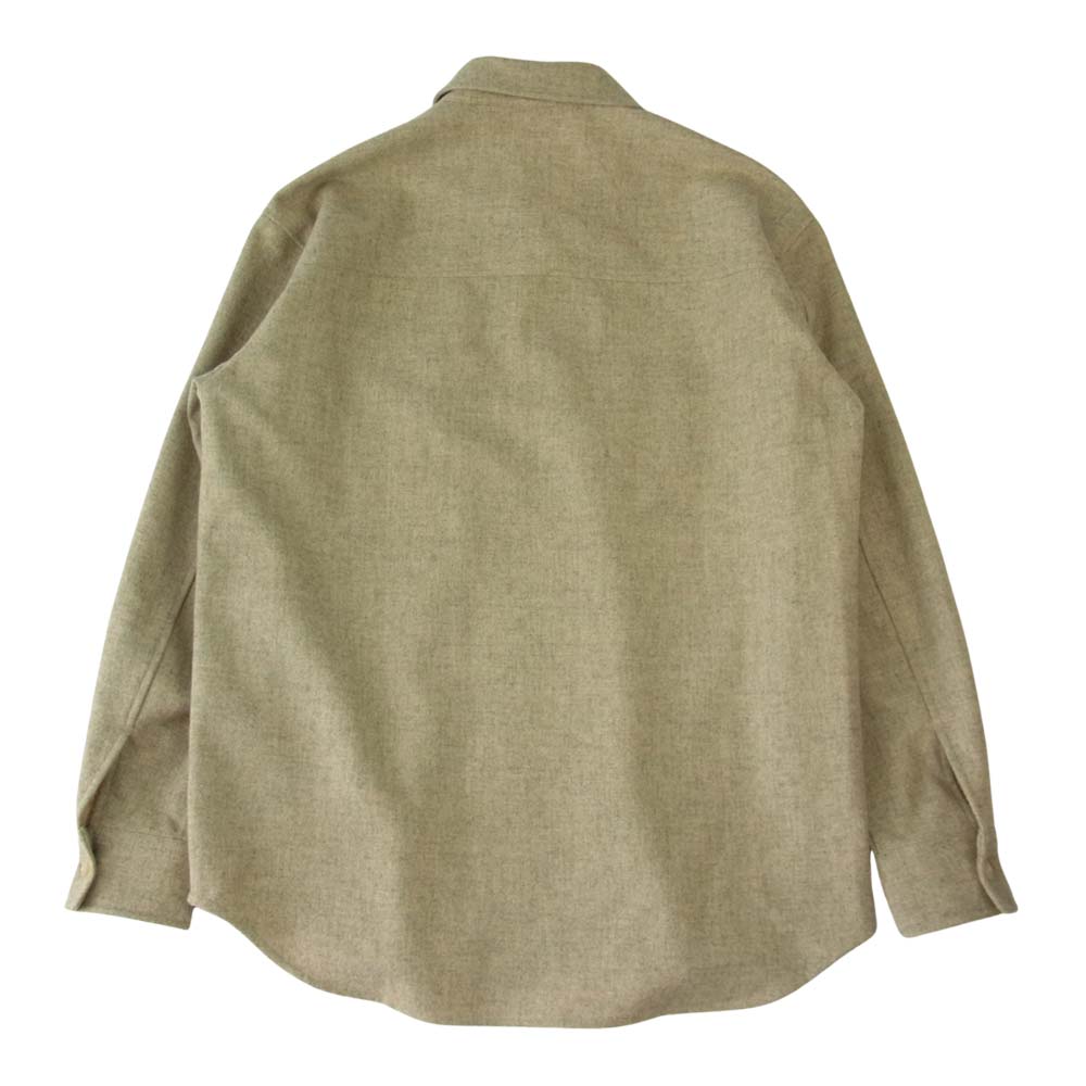 AURALEE オーラリー 21AW A21AS01LH SUPER MILLED SHETLAND WOOL SHIRTS シェットランド ウール シャツ グレー系 3【美品】【中古】