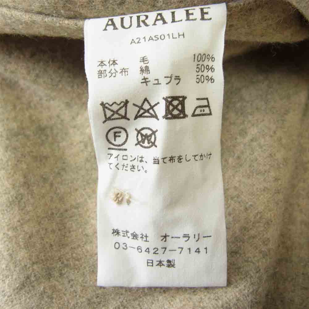 AURALEE オーラリー 21AW A21AS01LH SUPER MILLED SHETLAND WOOL SHIRTS シェットランド ウール シャツ グレー系 3【美品】【中古】