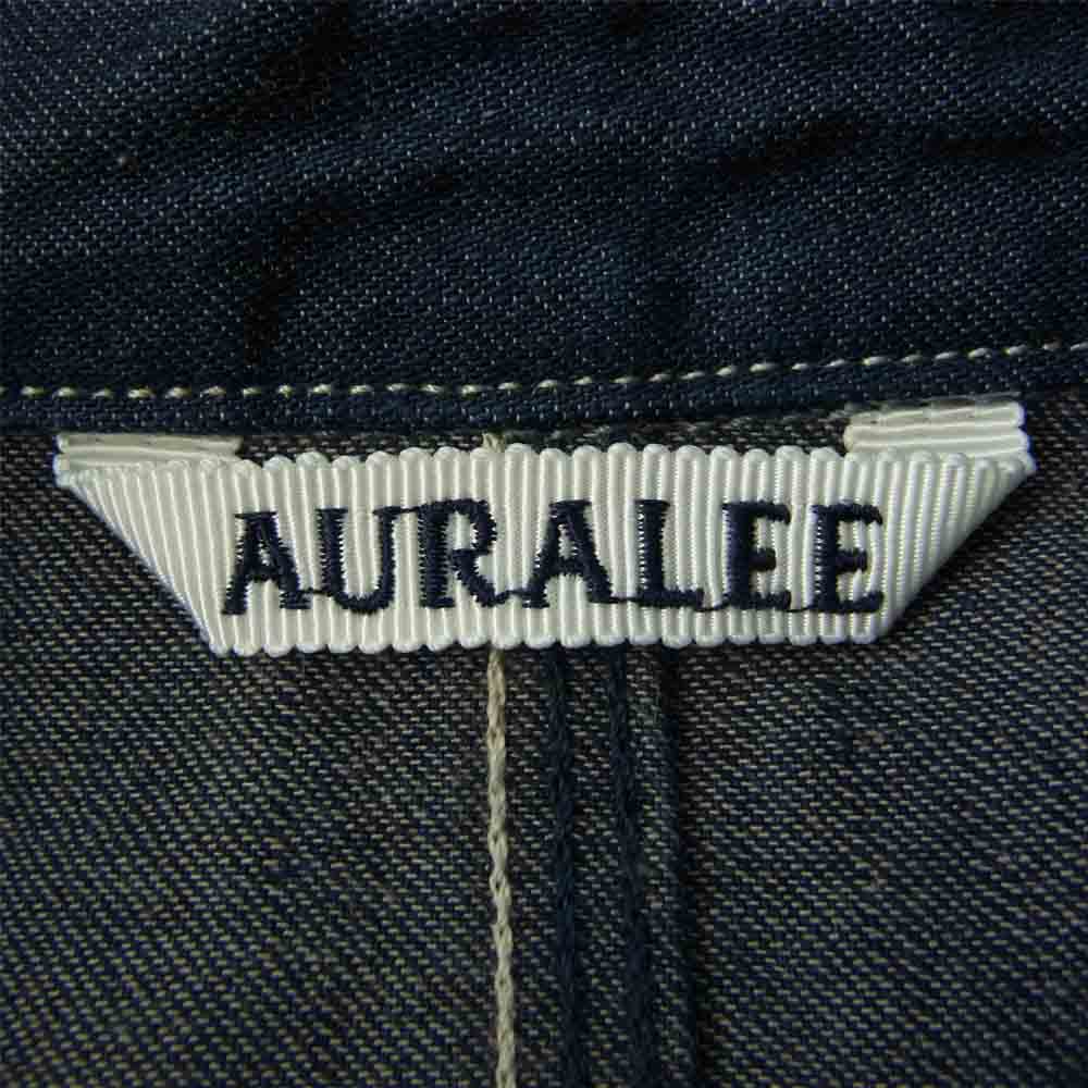 AURALEE オーラリー 21SS A21SB01LD HARD TWIST LIGHT DENIM SHIRTS BLOUSON ハード ツイスト ライト デニム シャツ ブルゾン インディゴブルー系 3【美品】【中古】