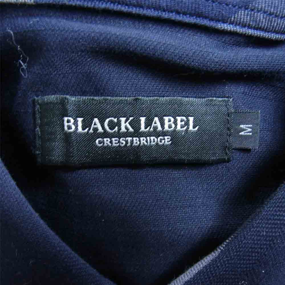 ブラックレーベル クレストブリッジ ヘリンボーン 切替 シャツ ダークネイビー系 M【美品】【中古】