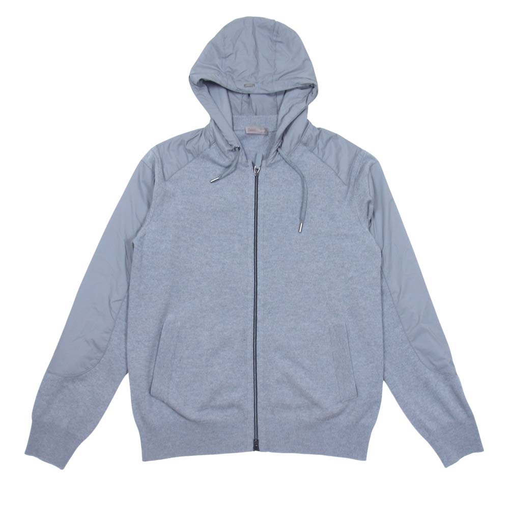 Herno ヘルノ Resort 国内正規品 MC010UR リゾート ナイロン切替 カシミヤ混 ハイブリッド ジップ ニット ジャージ フーディ グレー系 50【中古】