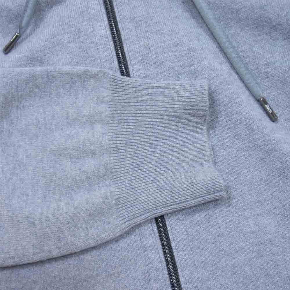 Herno ヘルノ Resort 国内正規品 MC010UR リゾート ナイロン切替 カシミヤ混 ハイブリッド ジップ ニット ジャージ フーディ グレー系 50【中古】