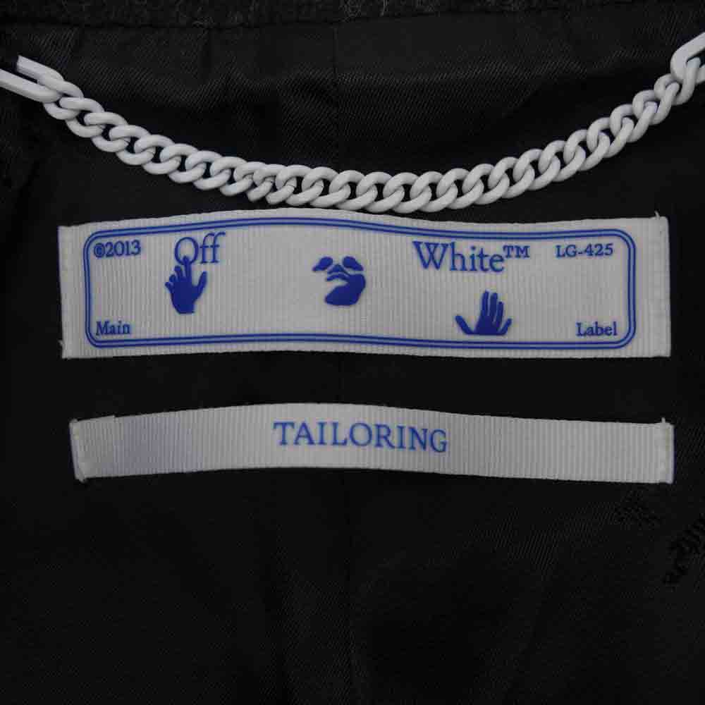 OFF-WHITE オフホワイト x Pablo Tomek パブロトメック DOUBLE-BREASTED COAT ダブル ブレスト コート グレー系 ブラック系 48【新古品】【未使用】【中古】