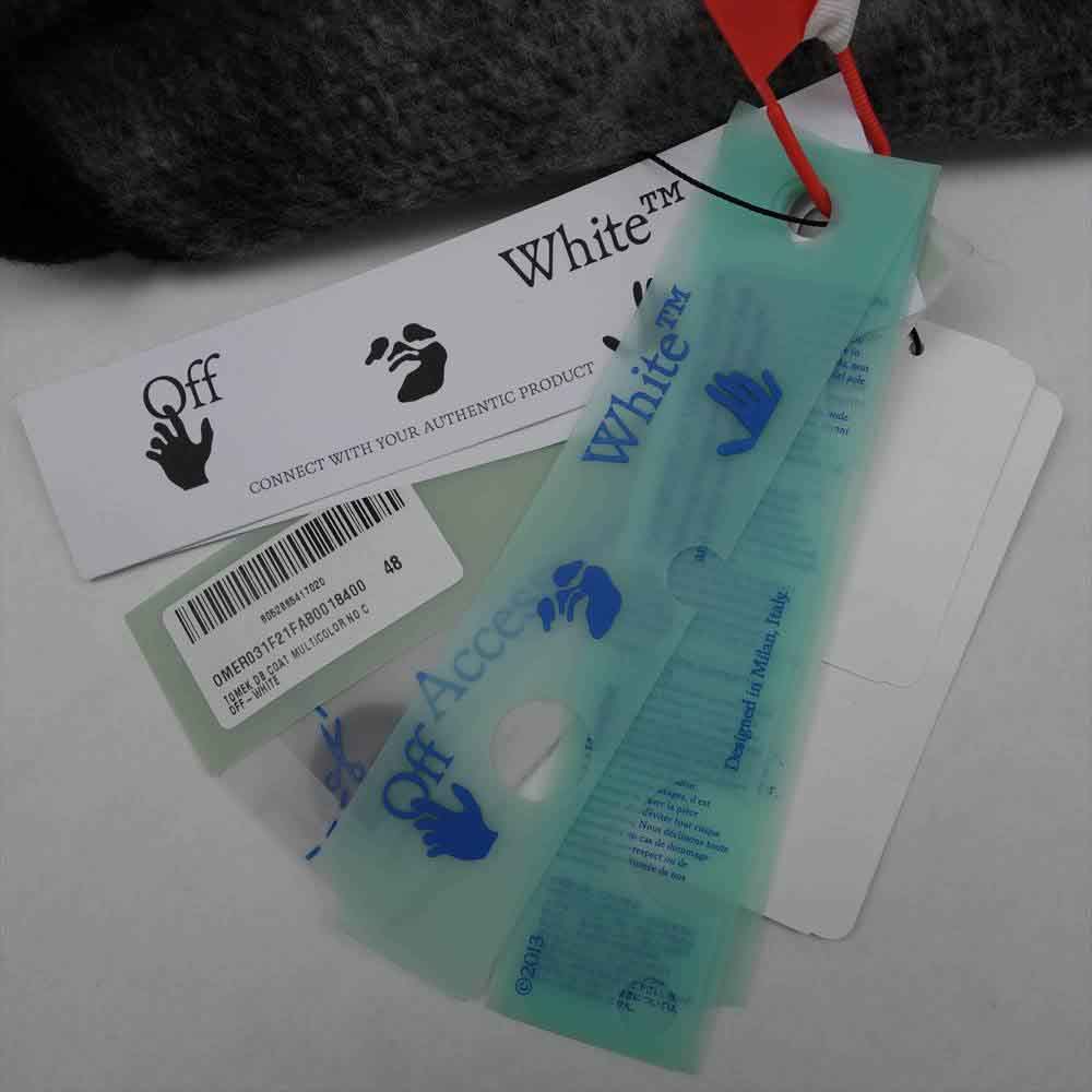 OFF-WHITE オフホワイト x Pablo Tomek パブロトメック DOUBLE-BREASTED COAT ダブル ブレスト コート グレー系 ブラック系 48【新古品】【未使用】【中古】