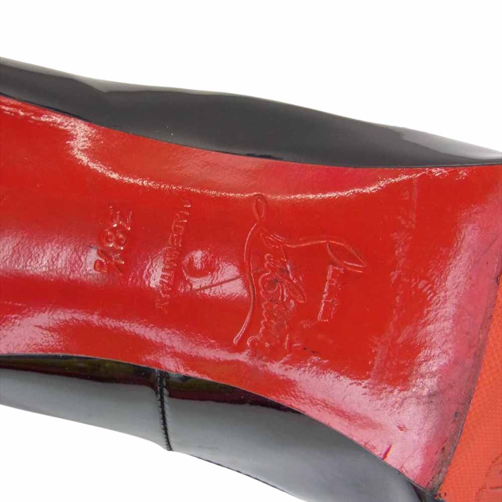Christian Louboutin クリスチャンルブタン エナメル ストラップ ハイヒール パンプス シューズ ブラック ブラック系 38.5【中古】