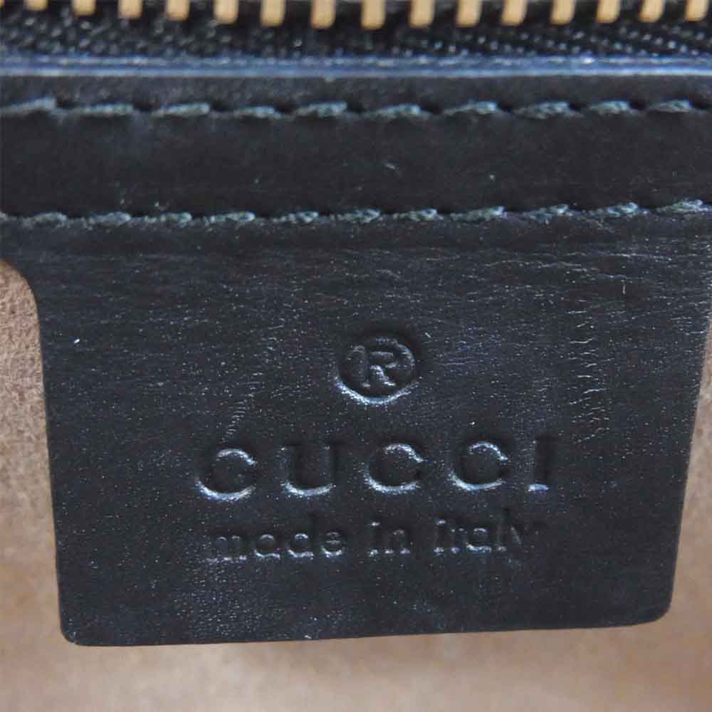 GUCCI グッチ 21882 シルヴィ スモール リボン シェリーライン レザー ショルダー バッグ ブラック系【中古】