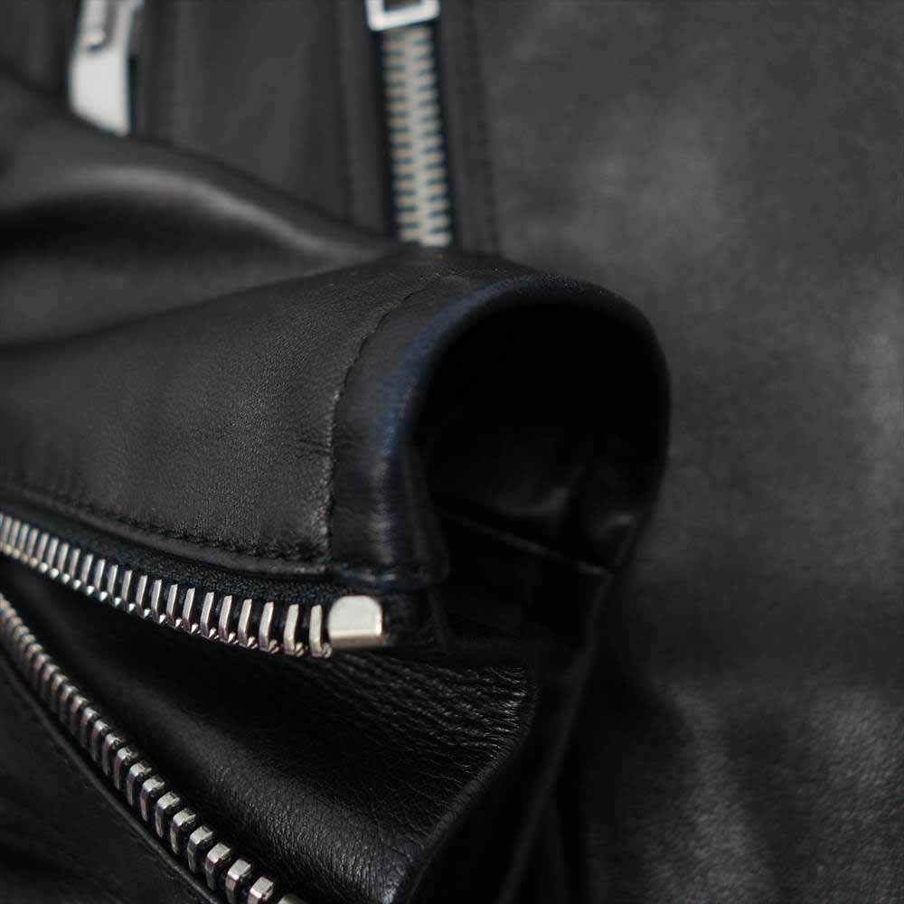 SAINT LAURENT サンローラン 国内正規品 397287 Y5YA2 L01 ラムレザー ダブルライダース ジャケット ブラック系 F36【中古】