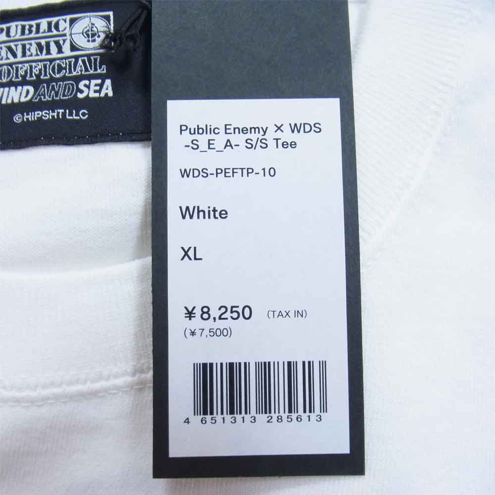WIND AND SEA ウィンダンシー WDS-PEFTP-10 Public Enemy パブリックエネミー Tシャツ ホワイト系 XL【新古品】【未使用】【中古】