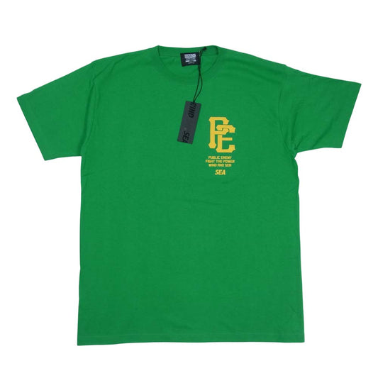 WIND AND SEA ウィンダンシー WDS-PEFTP-05 Public Enemy パブリックエネミー Tシャツ グリーン系 XL【新古品】【未使用】【中古】