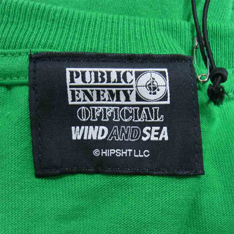 WIND AND SEA ウィンダンシー WDS-PEFTP-05 Public Enemy パブリックエネミー Tシャツ グリーン系 XL【新古品】【未使用】【中古】
