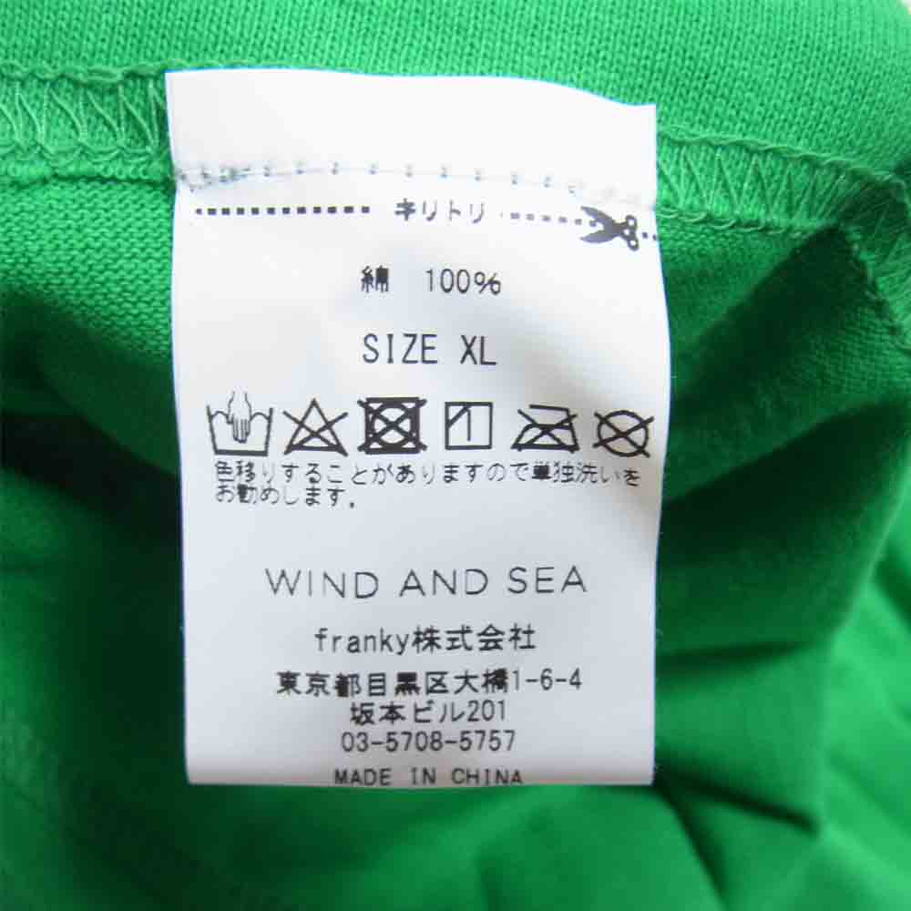WIND AND SEA ウィンダンシー WDS-PEFTP-05 Public Enemy パブリックエネミー Tシャツ グリーン系 XL【新古品】【未使用】【中古】