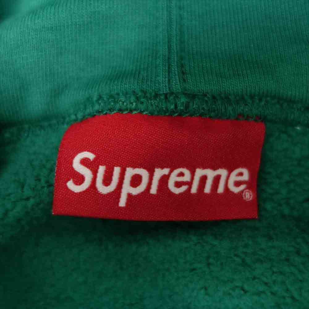 Supreme シュプリーム 20SS metallic rib hooded sweatshirt メタリック リブ スウェット パーカー グリーン系 XL【美品】【中古】