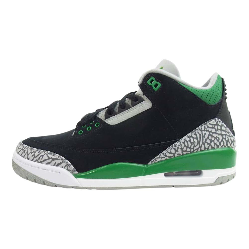 NIKE ナイキ CT8532-030 AIR JORDAN 3 RETRO Pine Green エア ジョーダン 3 レトロ パイン グリーン ブラック系 グリーン系 27.5cm【新古品】【未使用】【中古】