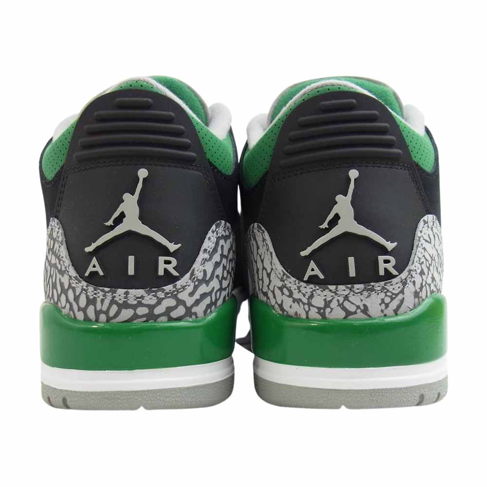 NIKE ナイキ CT8532-030 AIR JORDAN 3 RETRO Pine Green エア ジョーダン 3 レトロ パイン グリーン ブラック系 グリーン系 27.5cm【新古品】【未使用】【中古】