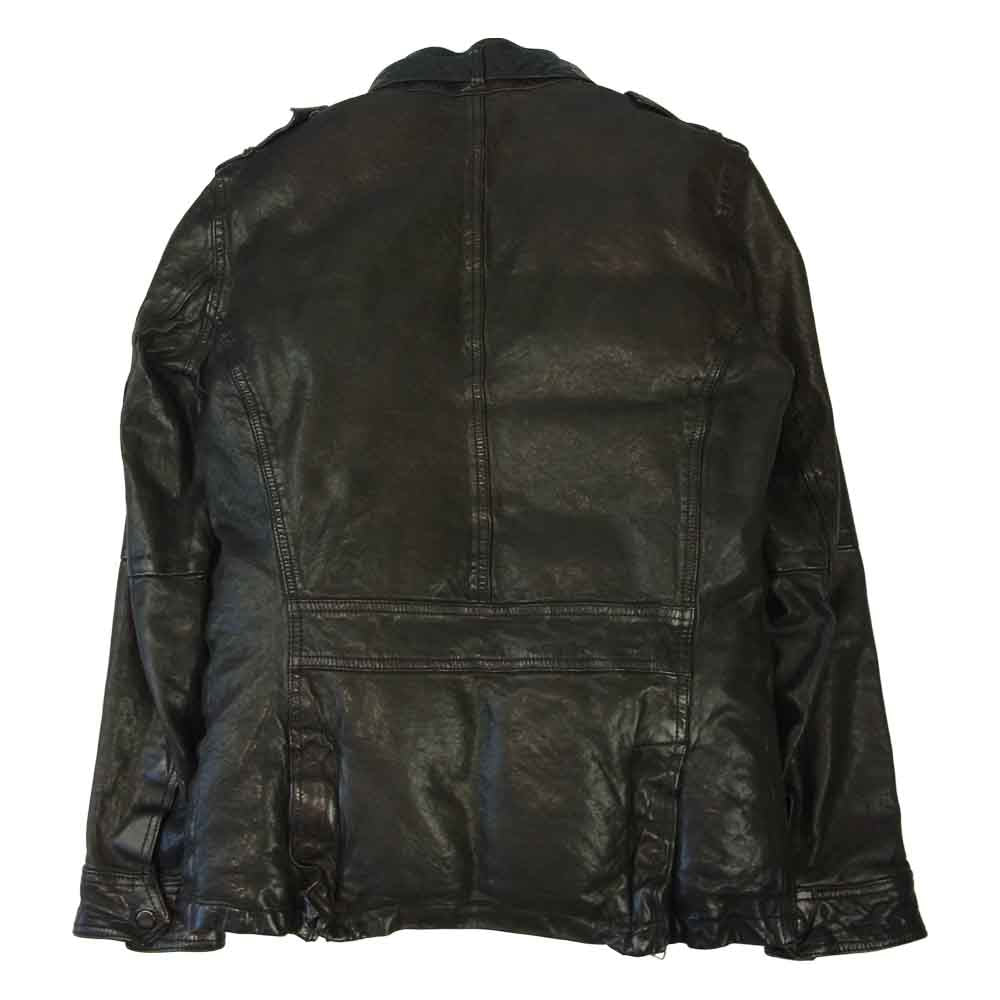 キャシージェーン CJL008 中綿 加工シープレザー ミリタリー ジャケット ブラック系 1【中古】