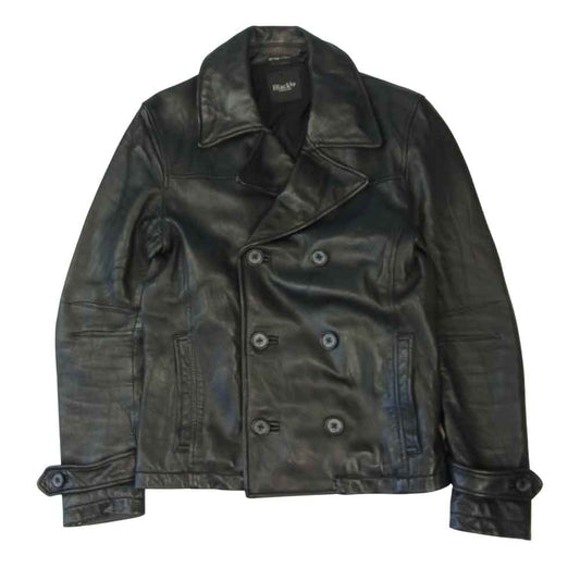 VANQUISH ヴァンキッシュ  BLACK BY VANQUISH シープレザー ハンドワッシャー Pコート ブラック系 S【中古】
