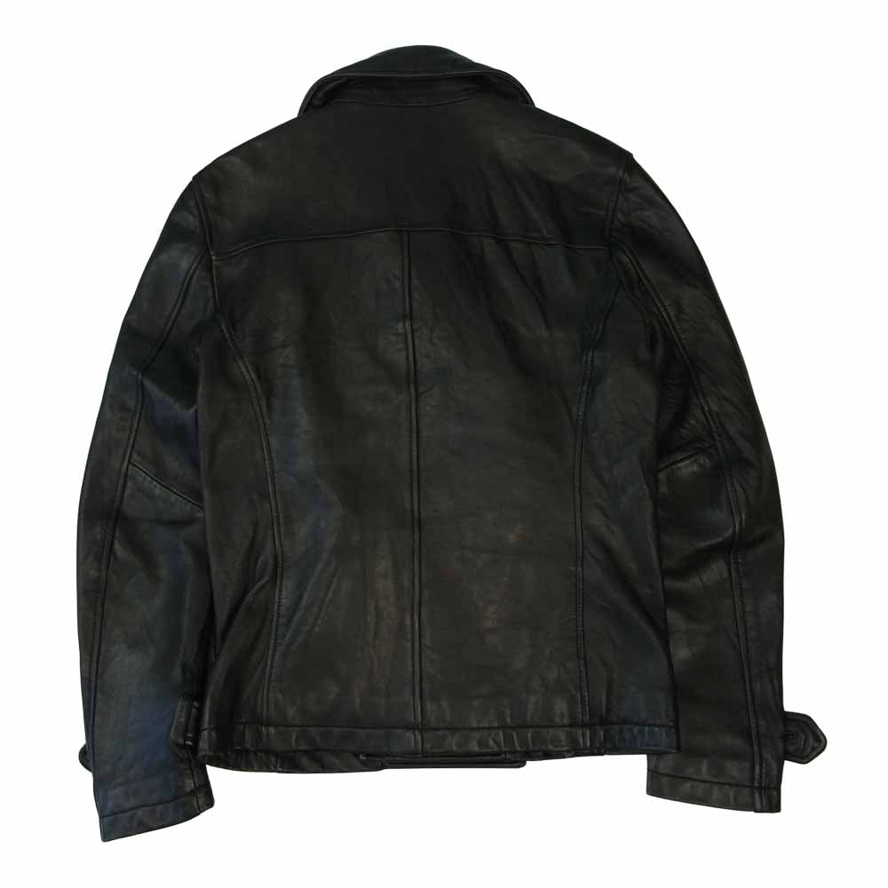 VANQUISH ヴァンキッシュ  BLACK BY VANQUISH シープレザー ハンドワッシャー Pコート ブラック系 S【中古】