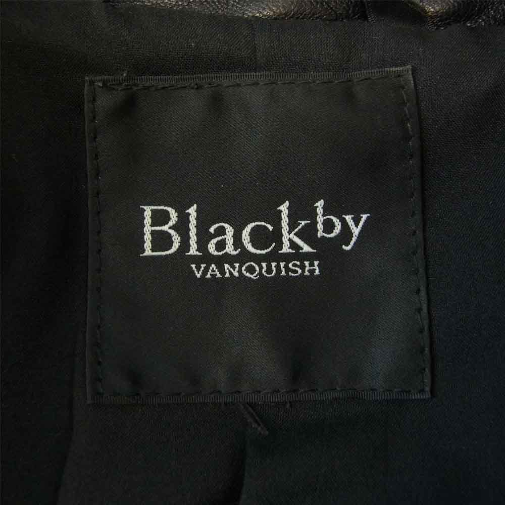 VANQUISH ヴァンキッシュ  BLACK BY VANQUISH シープレザー ハンドワッシャー Pコート ブラック系 S【中古】