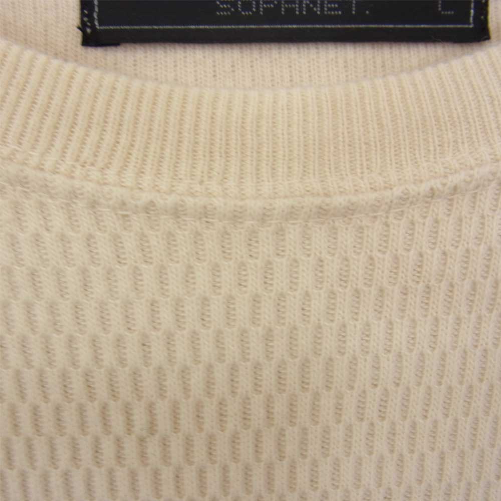 SOPHNET. ソフネット SOPH-189102 WAFFLE LONG SLEEVE TEE ワッフル ロング スリーブ Tシャツ ベージュ系 L【中古】