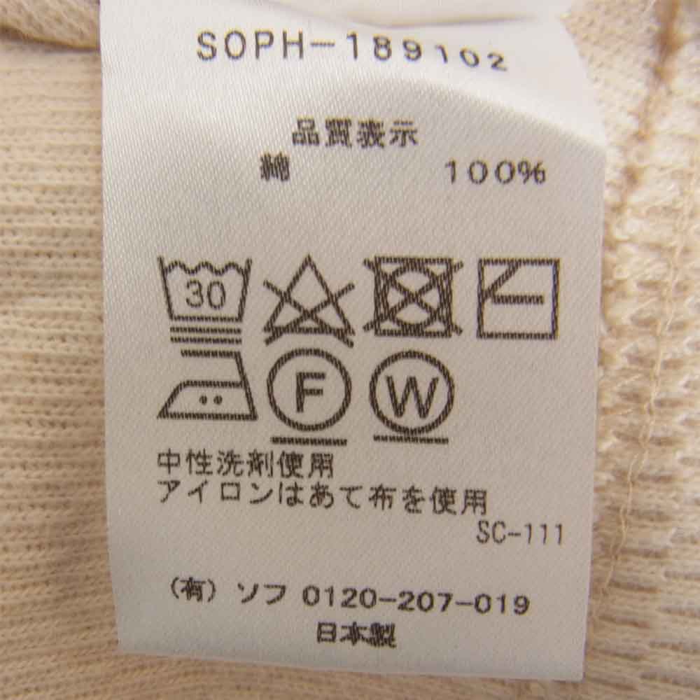 SOPHNET. ソフネット SOPH-189102 WAFFLE LONG SLEEVE TEE ワッフル ロング スリーブ Tシャツ ベージュ系 L【中古】