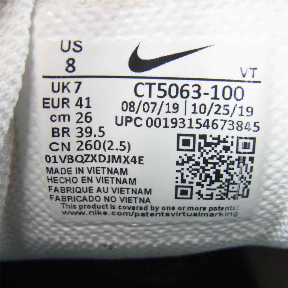 NIKE ナイキ ct5063-100 AIR VAPORMAX360 20 エア ヴェイパー マックス スニーカー ホワイト系 26cm【中古】